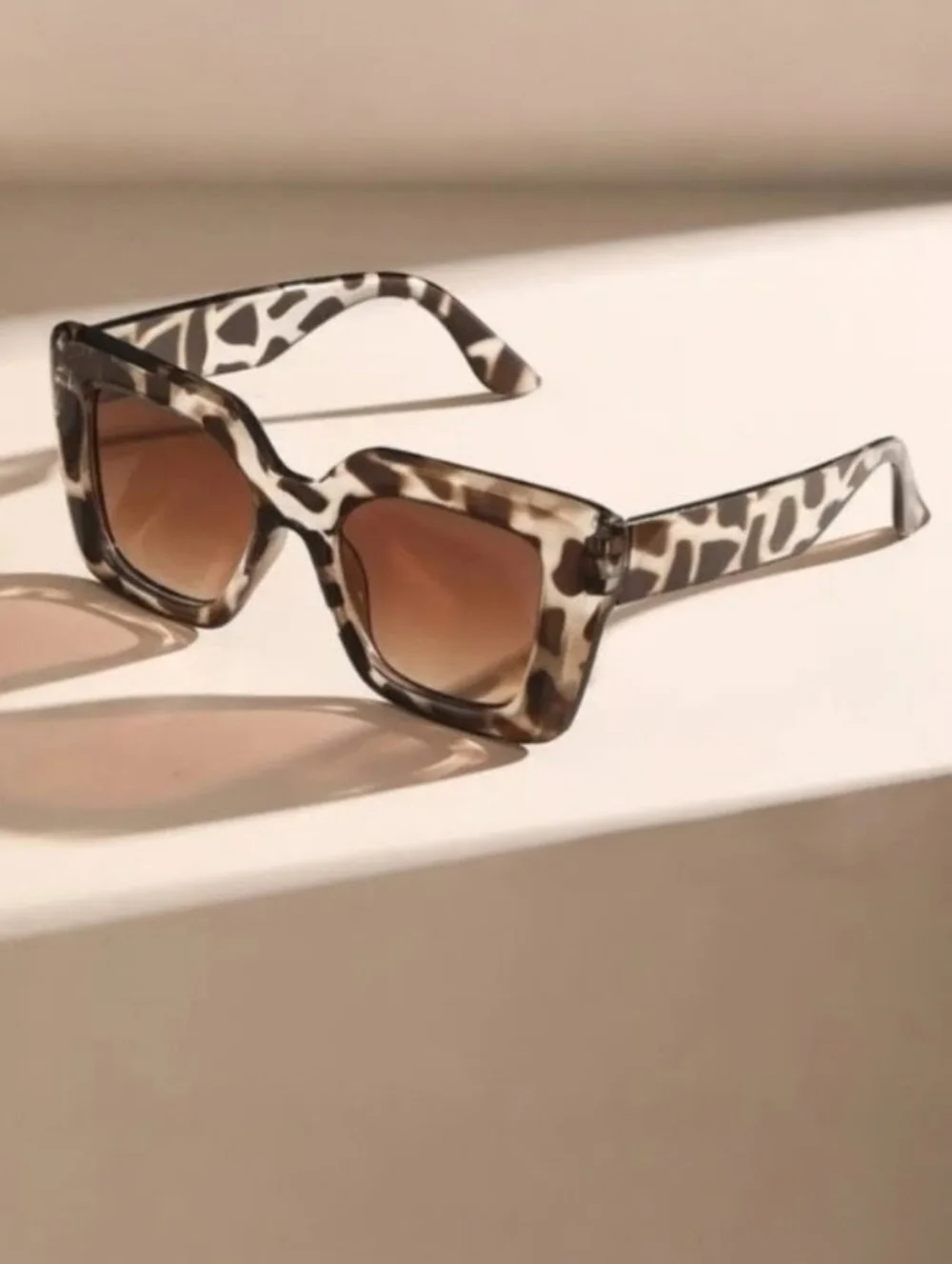 Leopard Design Sunglasses Anti- Glare Gradient Lens